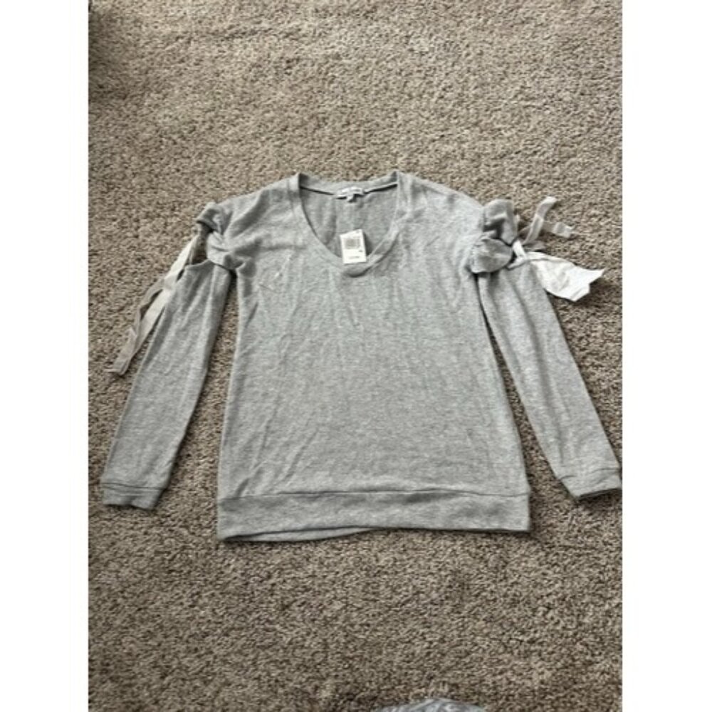 Crave Frame Womens Heather Gray Cozy Shop Pull Over Top Long Sleeve Size XS